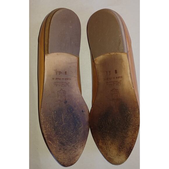 Nickels Made in Italy Tan Leather Loafers Women's 9AA Tassels Embellished Design - Picture 10 of 10
